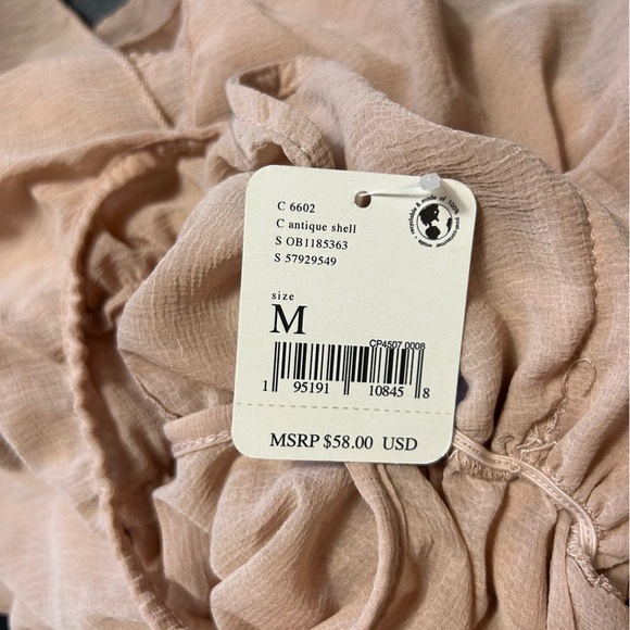 NWT Free People Juliet Ruffle Bodysuit Size Medium Antique Shell - Picture 6 of 6